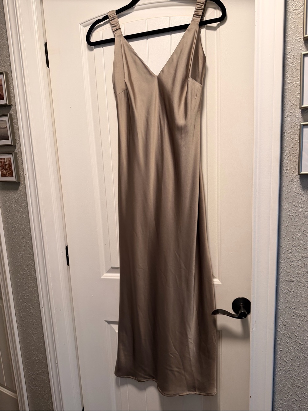 a new day Taupe Satin Maxi Slip Dress